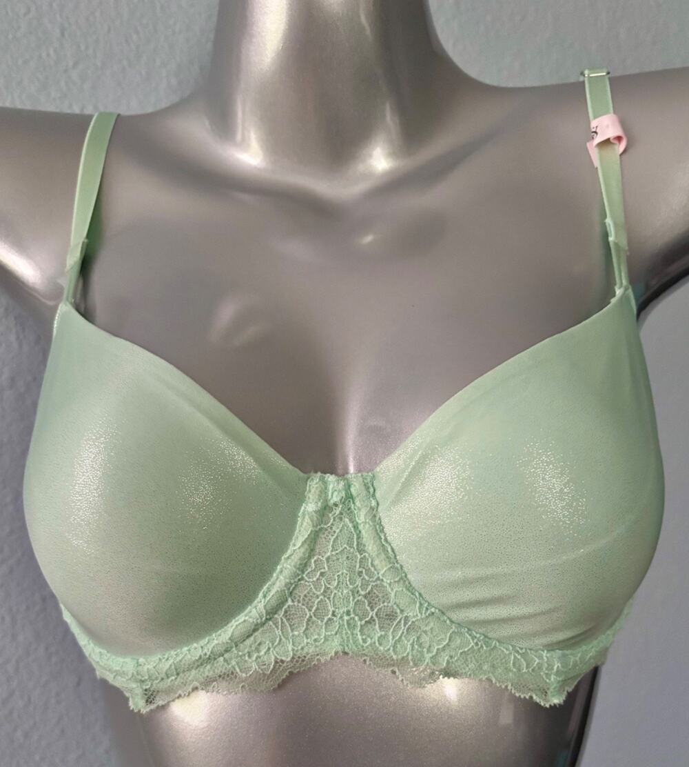 Victoria's Secret Bra Dream Angels Unlined Uplift Green Shimmer Nwt